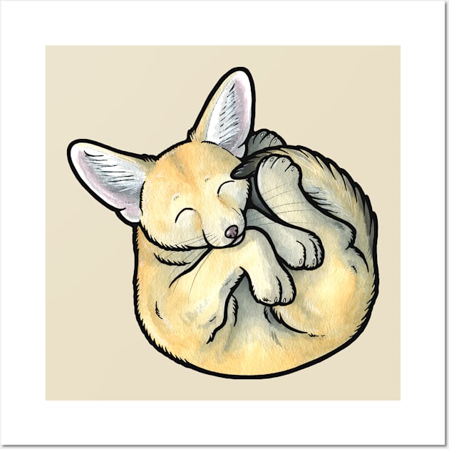 Fennec fox cub Wall Art by animalartbyjess